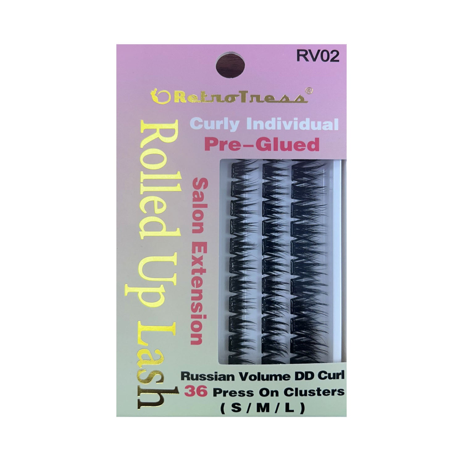 RetroTress Curly Individual Rolled Up Lash Pre Glued