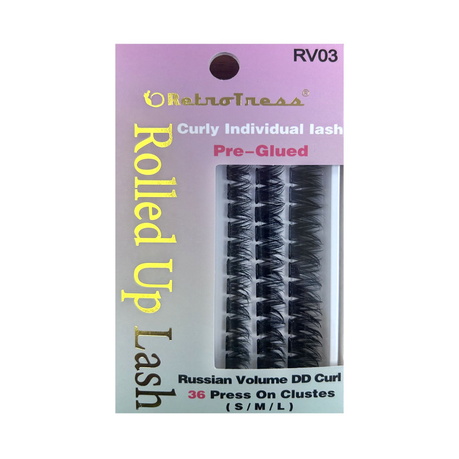 RetroTress Curly Individual Rolled Up Lash Pre Glued