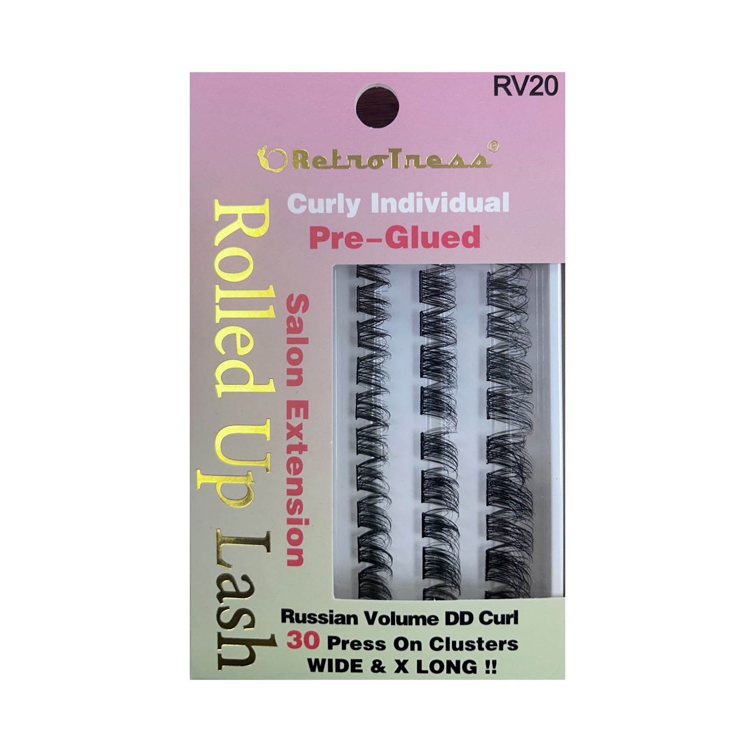 RetroTress Curly Individual Rolled Up Lash Pre Glued