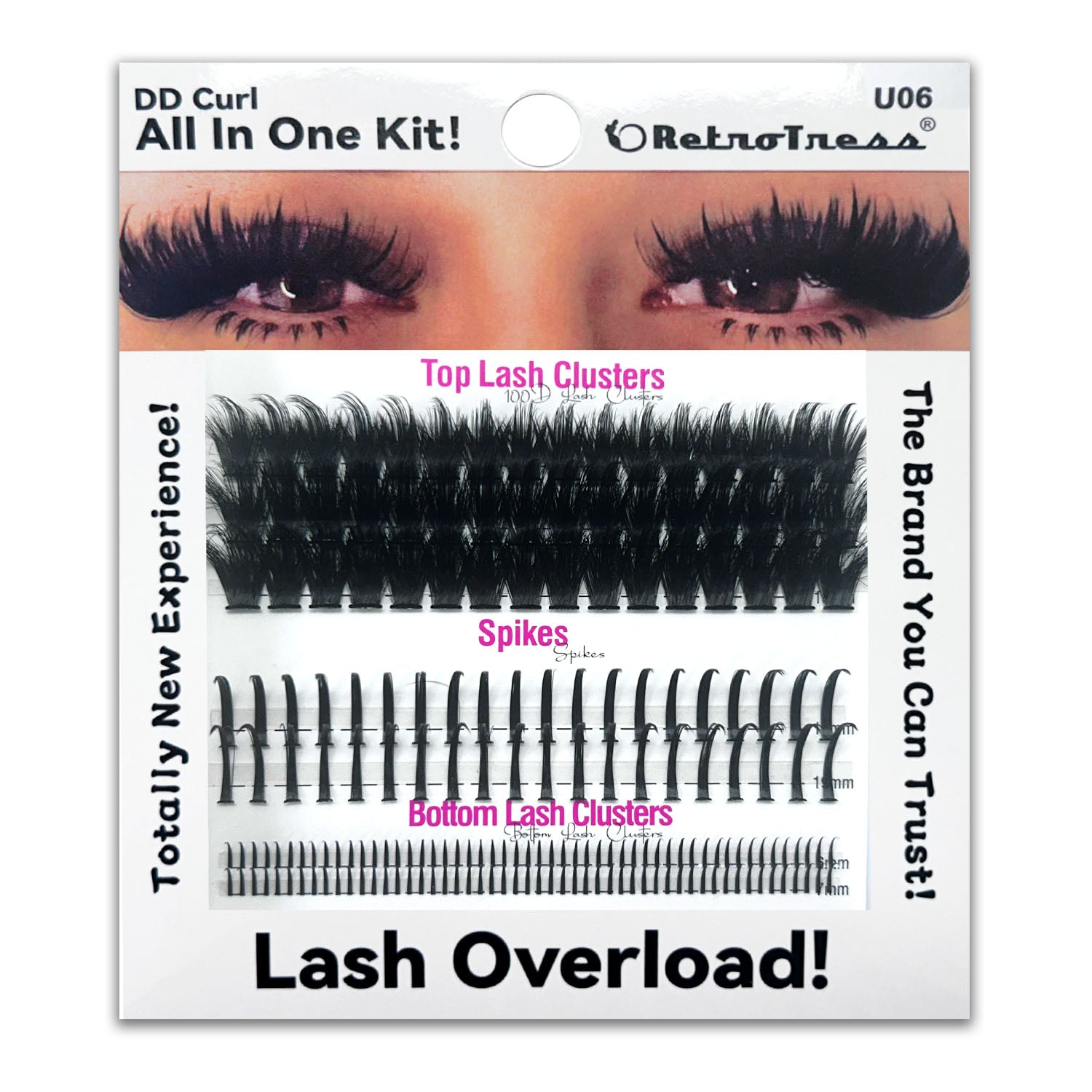 ALL IN ONE KIT 3 IN 1 BOX Lashes Clusters Kit DIY Lash Extension