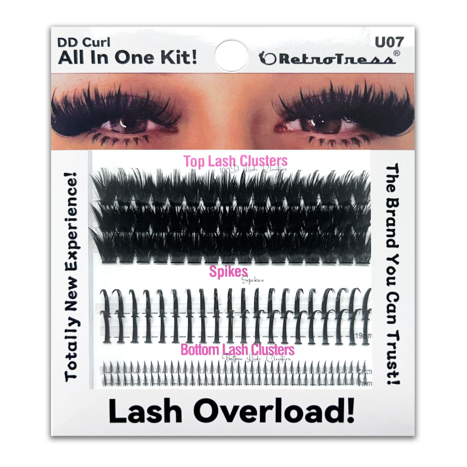 ALL IN ONE KIT 3 IN 1 BOX Lashes Clusters Kit DIY Lash Extension