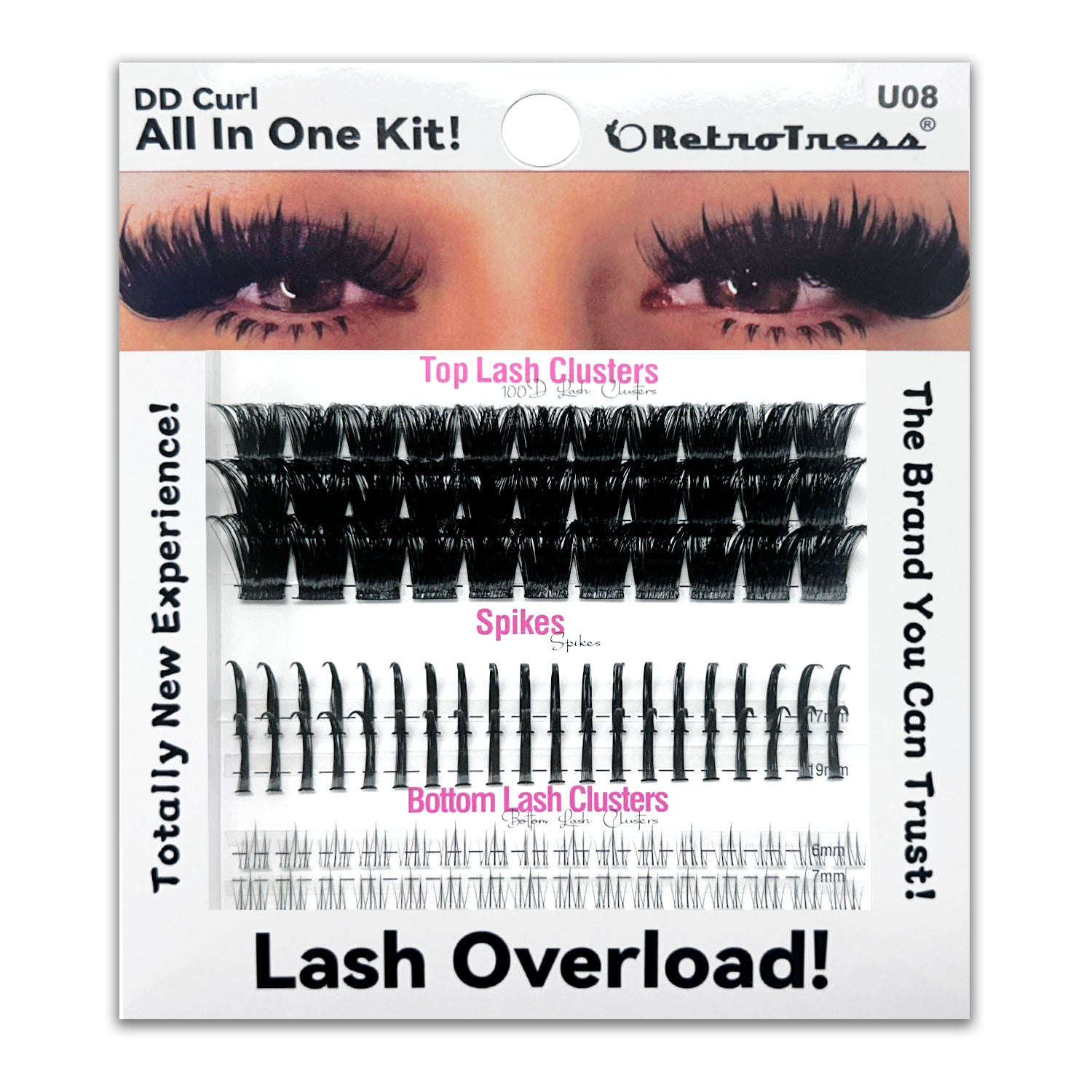 ALL IN ONE KIT 3 IN 1 BOX Lashes Clusters Kit DIY Lash Extension