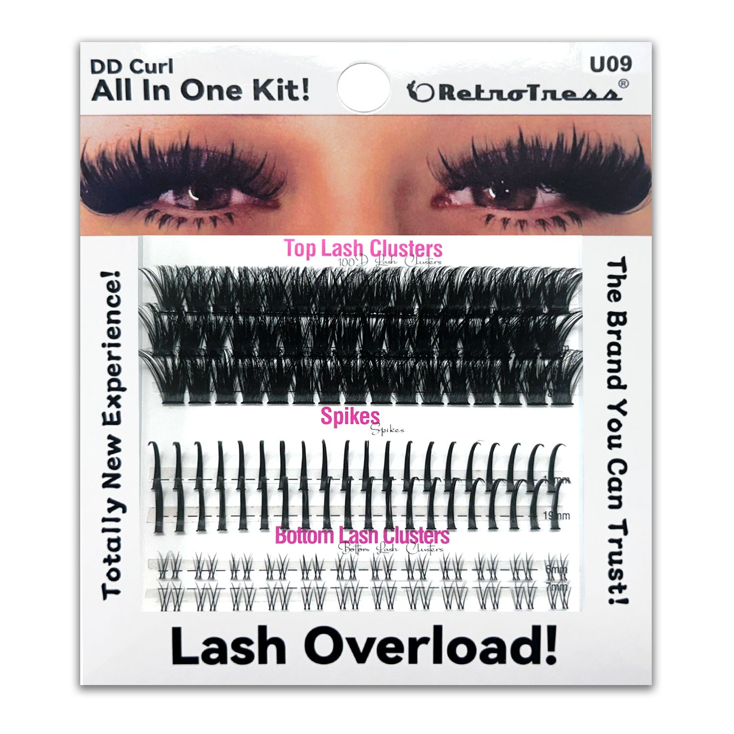 ALL IN ONE KIT 3 IN 1 BOX Lashes Clusters Kit DIY Lash Extension
