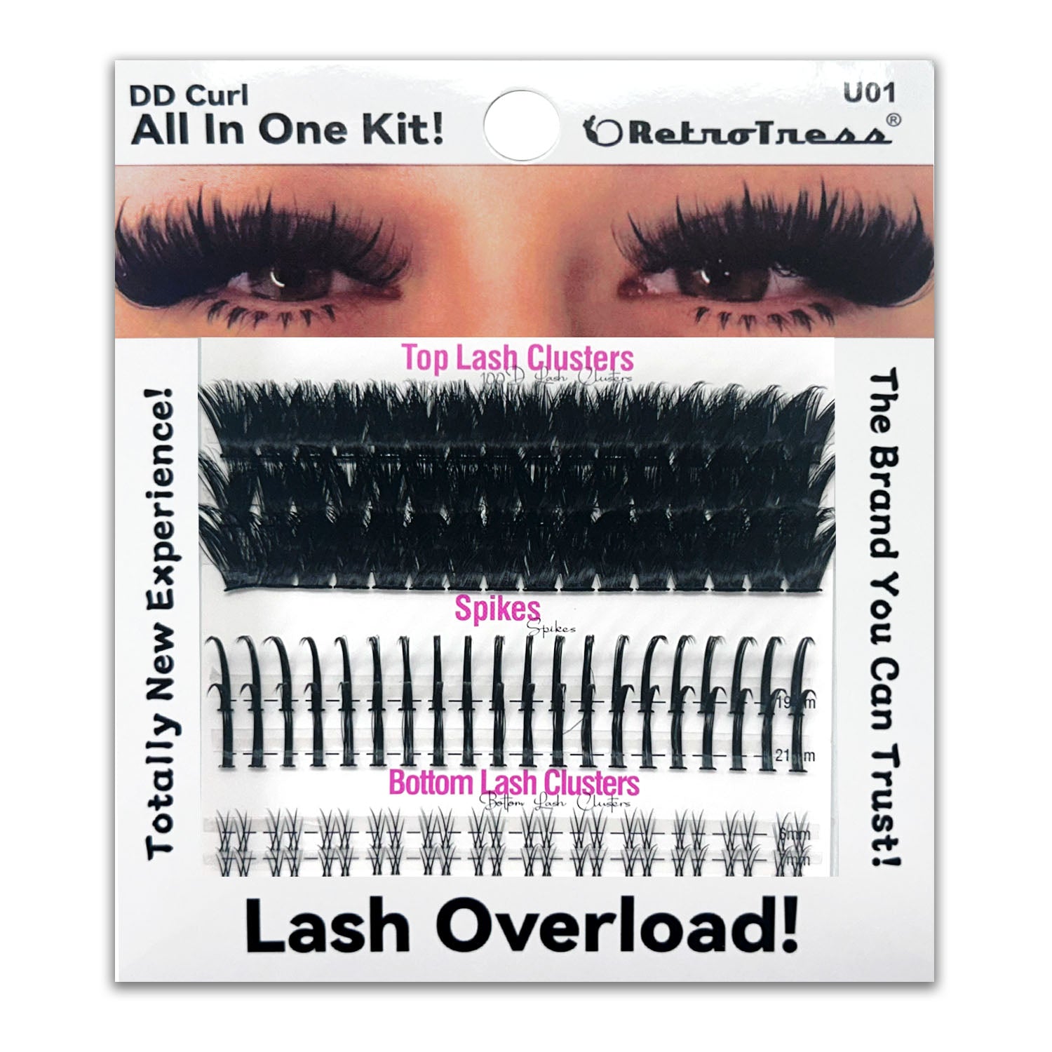 ALL IN ONE KIT 3 IN 1 BOX Lashes Clusters Kit DIY Lash Extension