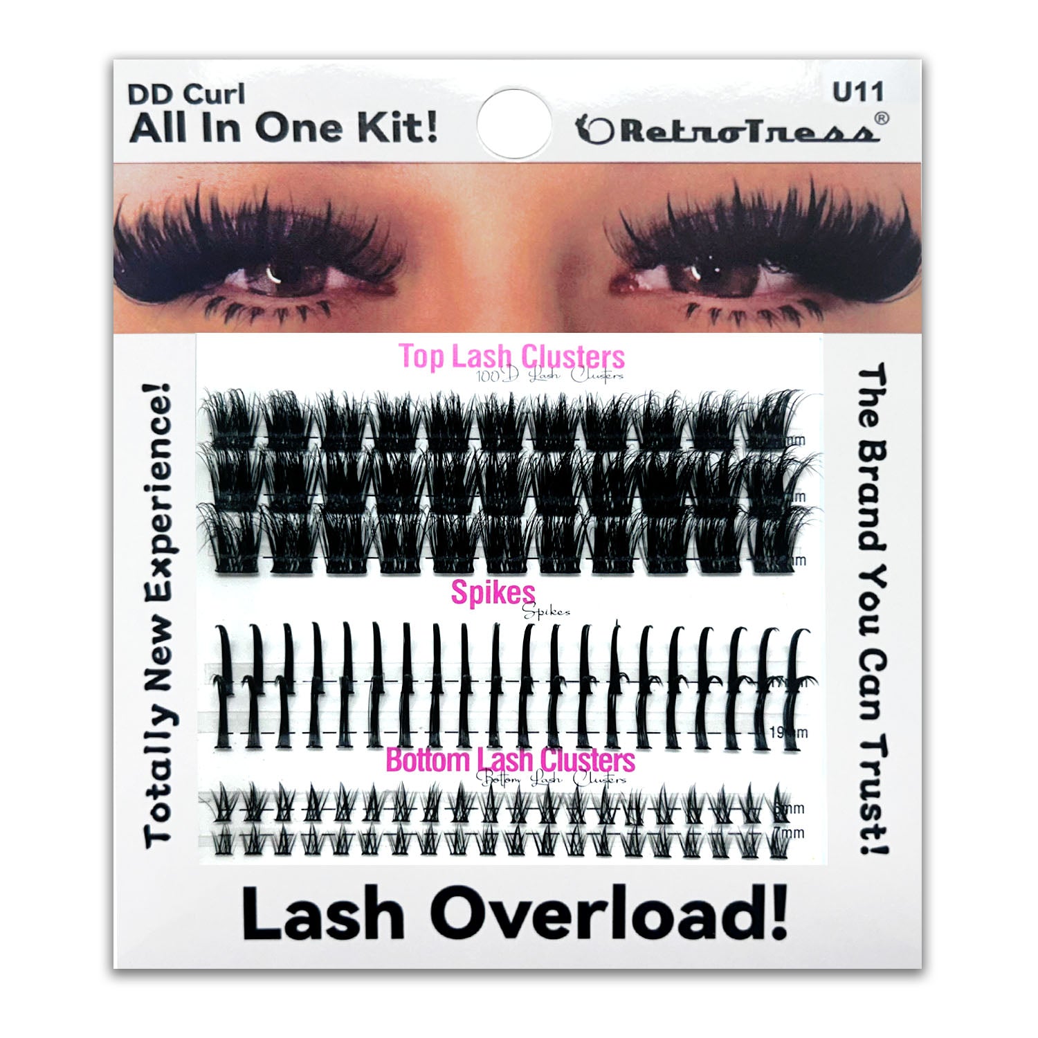 ALL IN ONE KIT 3 IN 1 BOX Lashes Clusters Kit DIY Lash Extension