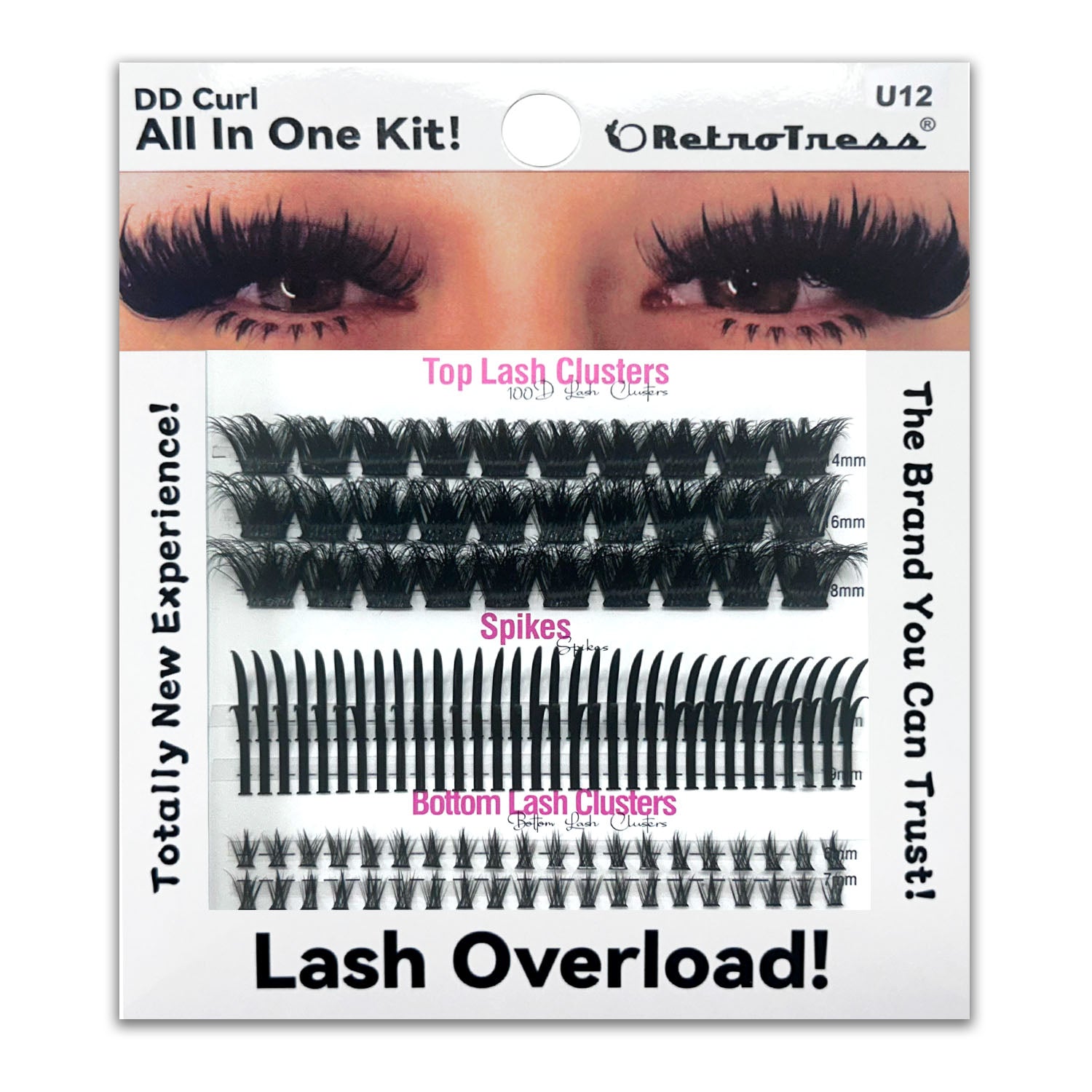 ALL IN ONE KIT 3 IN 1 BOX Lashes Clusters Kit DIY Lash Extension