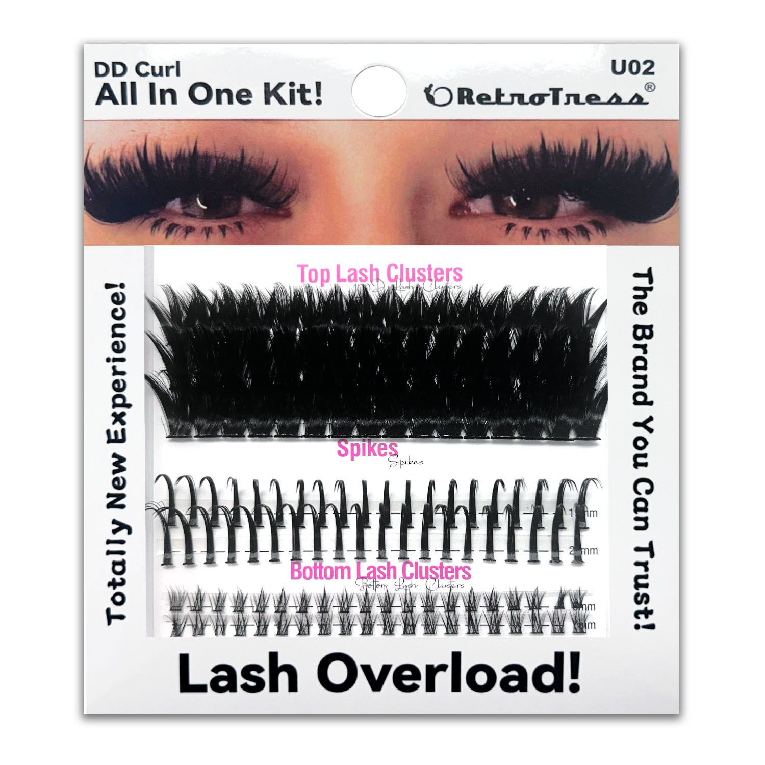 ALL IN ONE KIT 3 IN 1 BOX Lashes Clusters Kit DIY Lash Extension