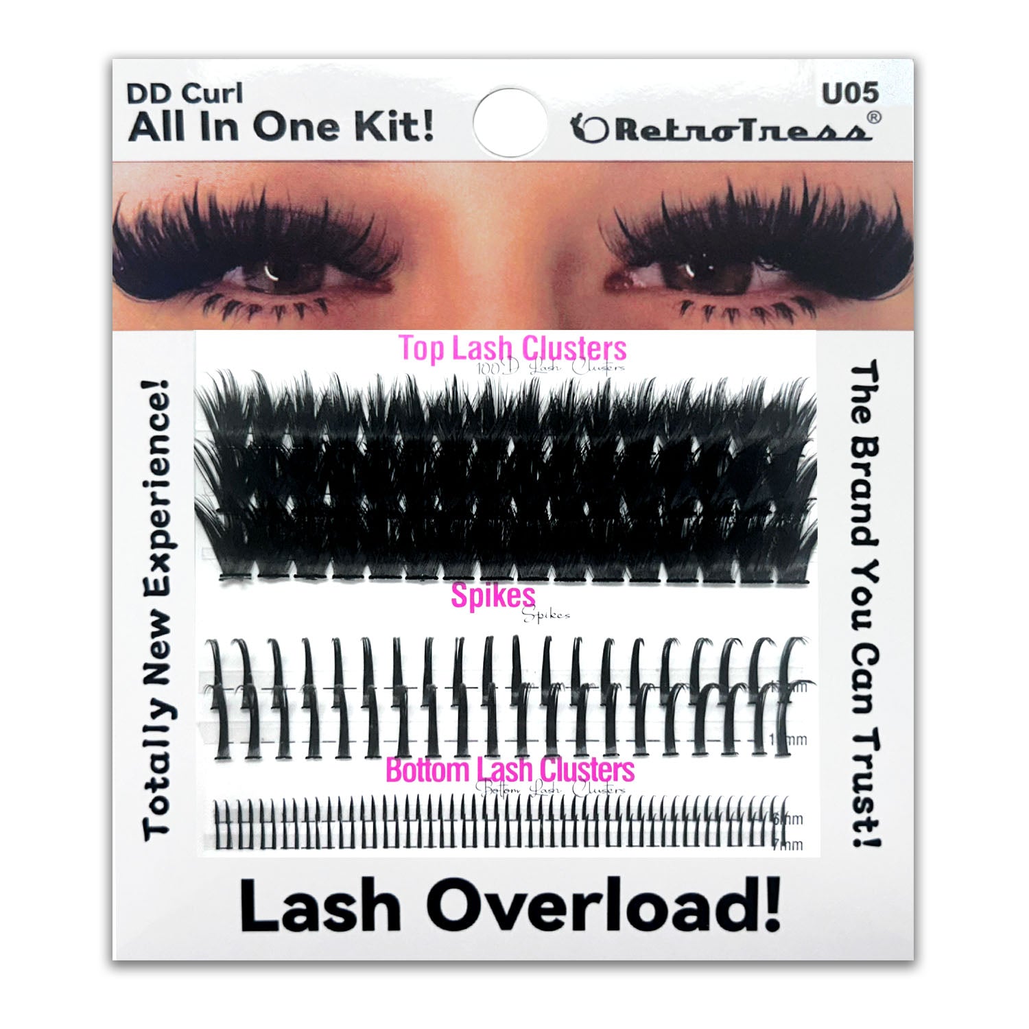 ALL IN ONE KIT 3 IN 1 BOX Lashes Clusters Kit DIY Lash Extension