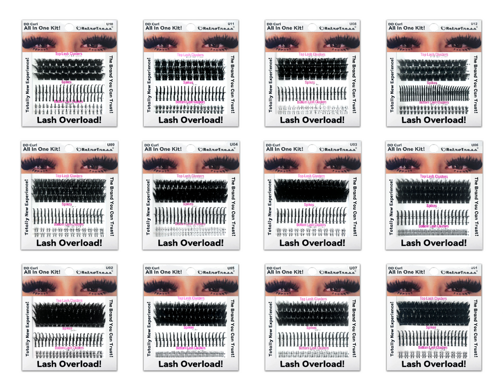 RetroTress  ALL IN ONE KIT 3 IN 1 BOX Lashes Clusters Kit DIY Lash Extension