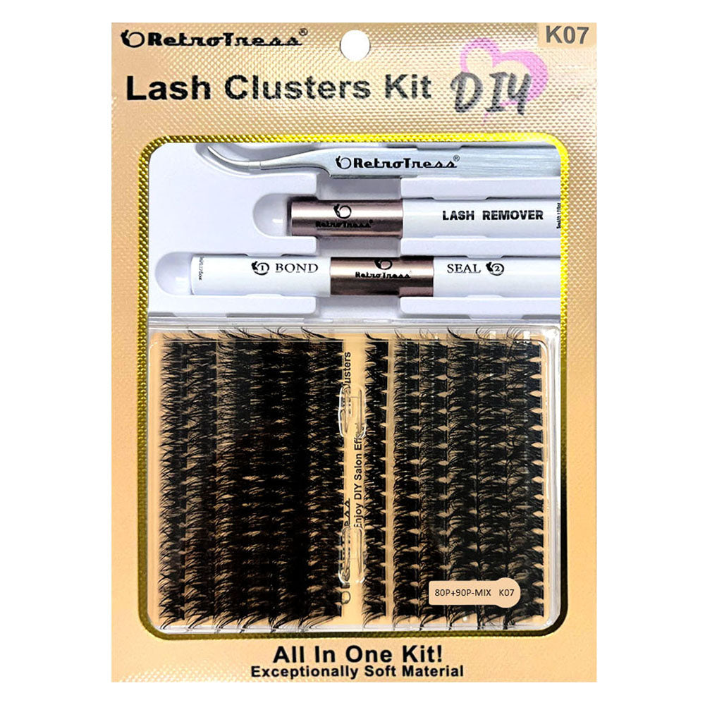 (6PCS)DIY Retrotress Lash Extension Mix styles Lash Clusters Individual Explosive eyelashes with Bond&Seal Remover Tweezers