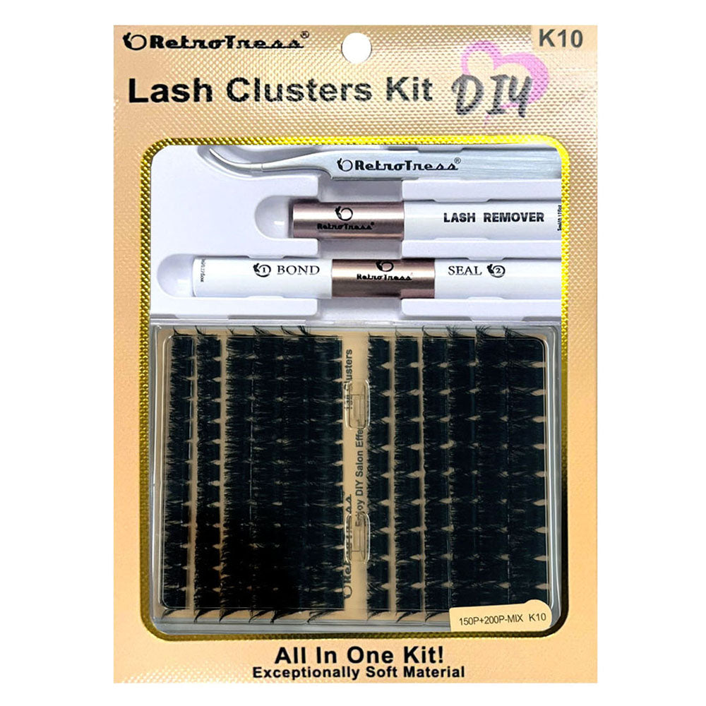 (6PCS)DIY Retrotress Lash Extension Mix styles Lash Clusters Individual Explosive eyelashes with Bond&Seal Remover Tweezers