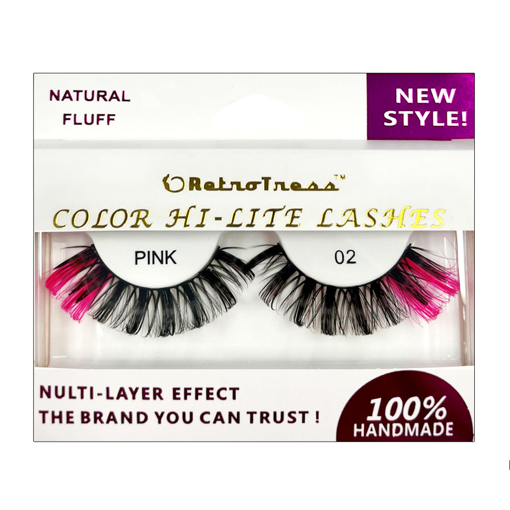 RetroTress  COLOR HI LITE LASHES-PINK  Party Special Eyelashes