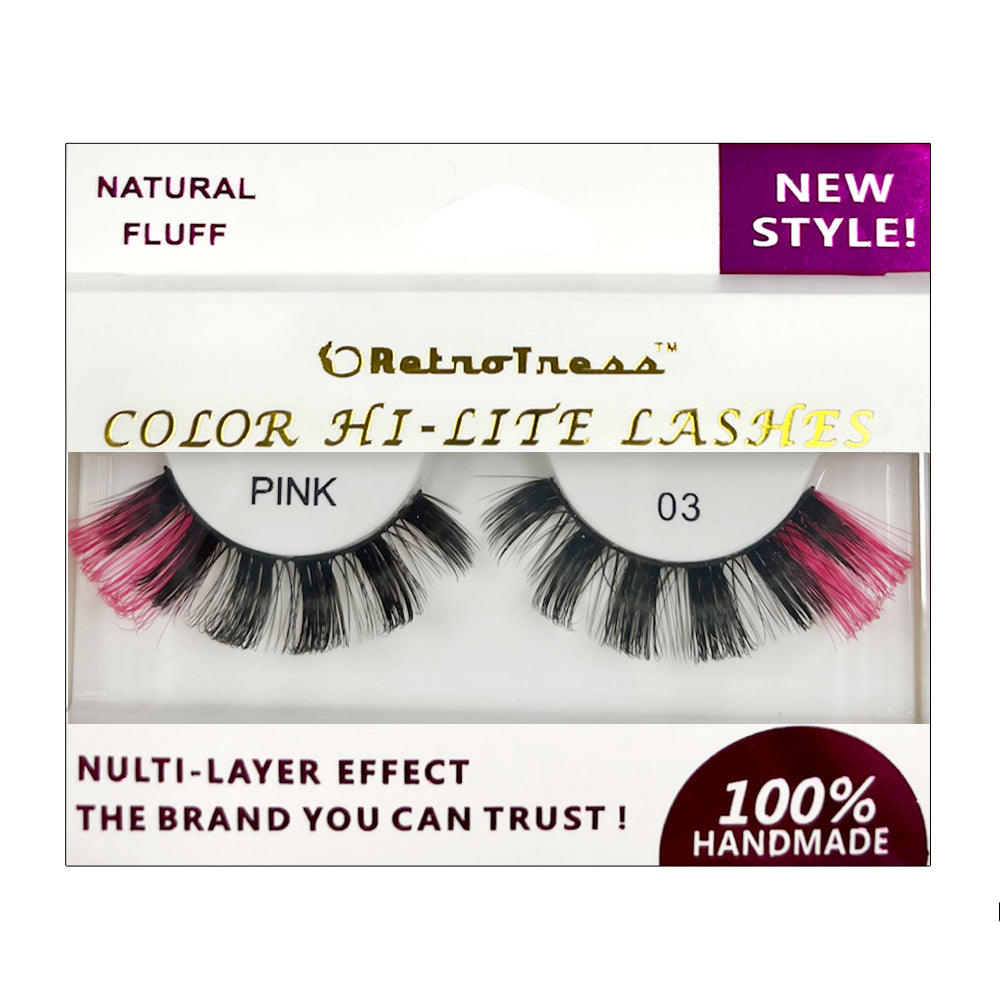 RetroTress  COLOR HI LITE LASHES-PINK  Party Special Eyelashes