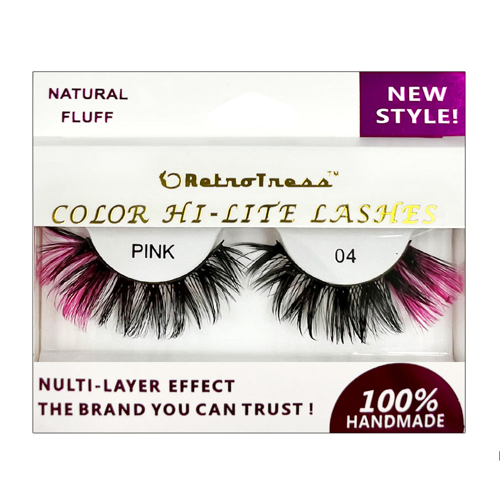 RetroTress  COLOR HI LITE LASHES-PINK  Party Special Eyelashes