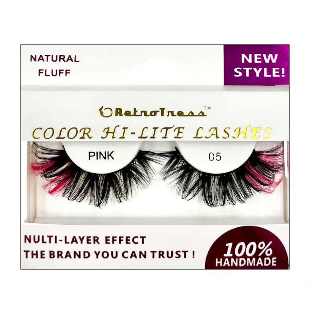 RetroTress  COLOR HI LITE LASHES-PINK  Party Special Eyelashes