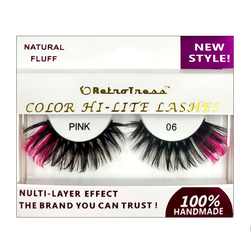 RetroTress  COLOR HI LITE LASHES-PINK  Party Special Eyelashes