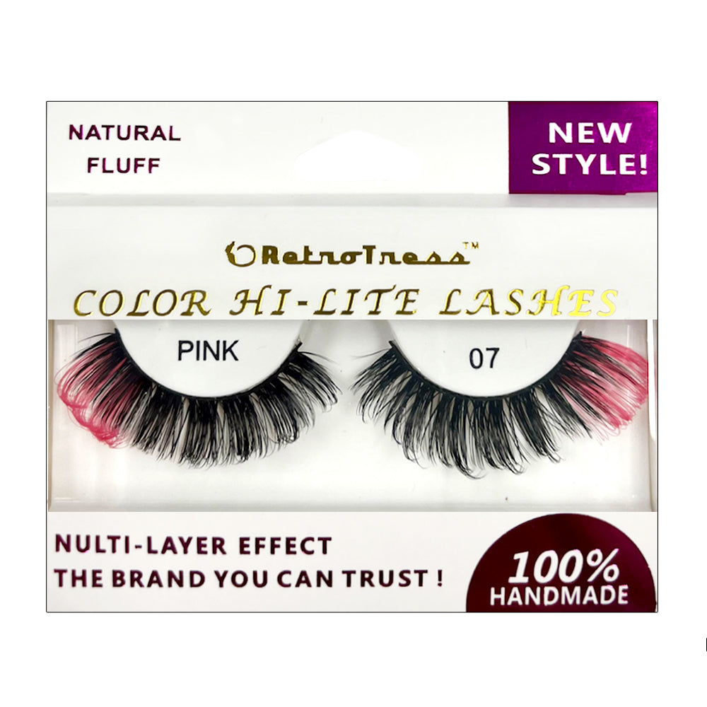 RetroTress  COLOR HI LITE LASHES-PINK  Party Special Eyelashes