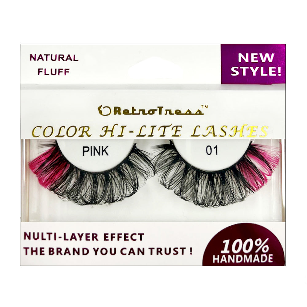 RetroTress  COLOR HI LITE LASHES-PINK  Party Special Eyelashes