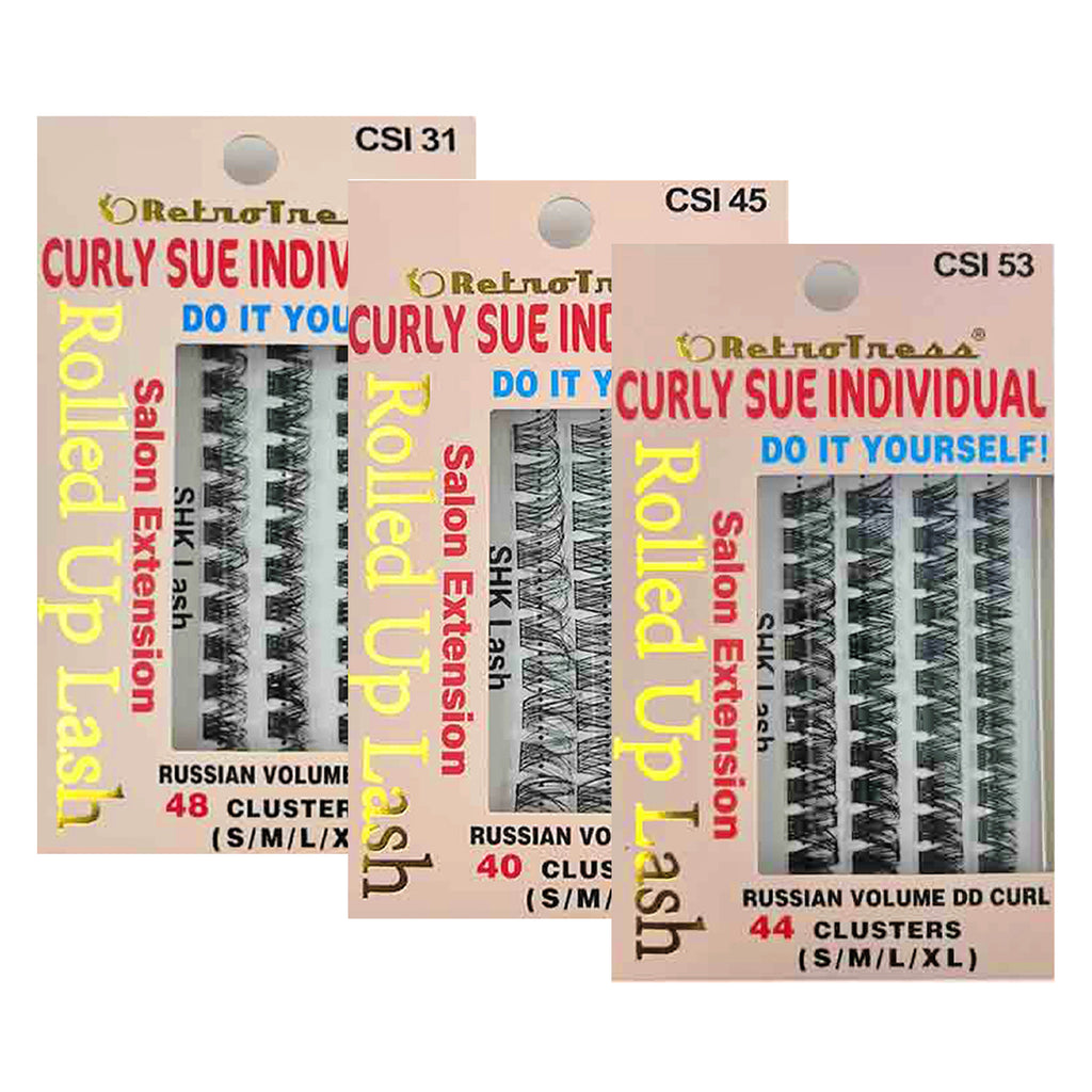 RetroTress -Curly Sue  Individual Lash(CSI) Clusters DIY Individual Eyelashes Extension  Wispy Clusters Lashes