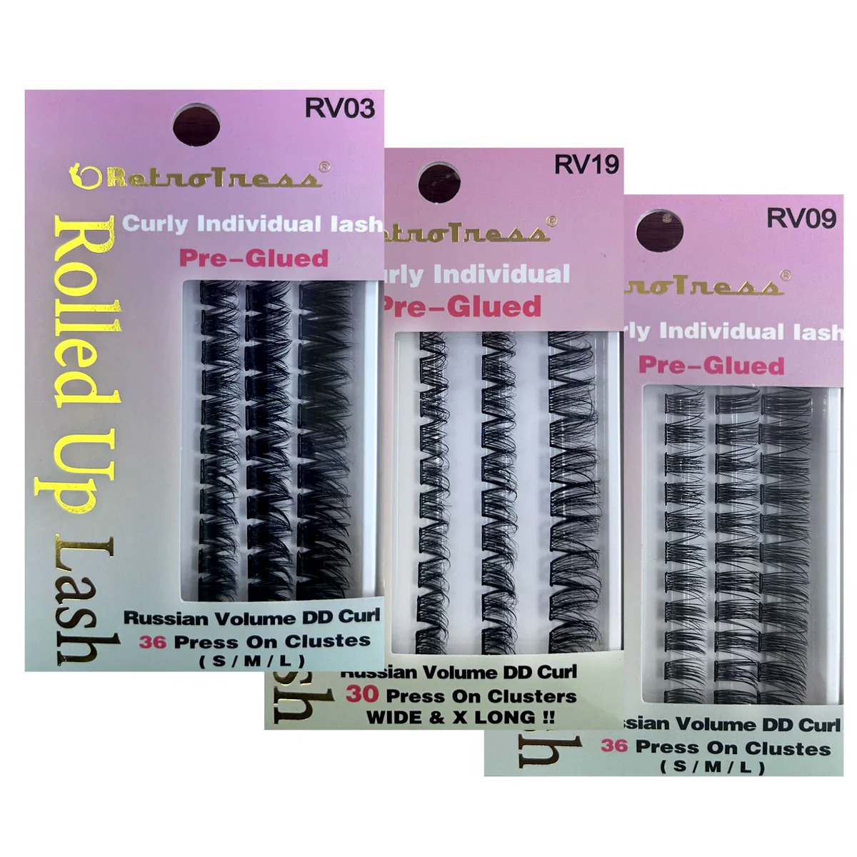 RetroTress Curly Individual Rolled Up Lash Pre Glued