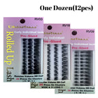 One Dozen(12pcs) RetroTress Curly Individual Rolled Up Lash Pre Glued