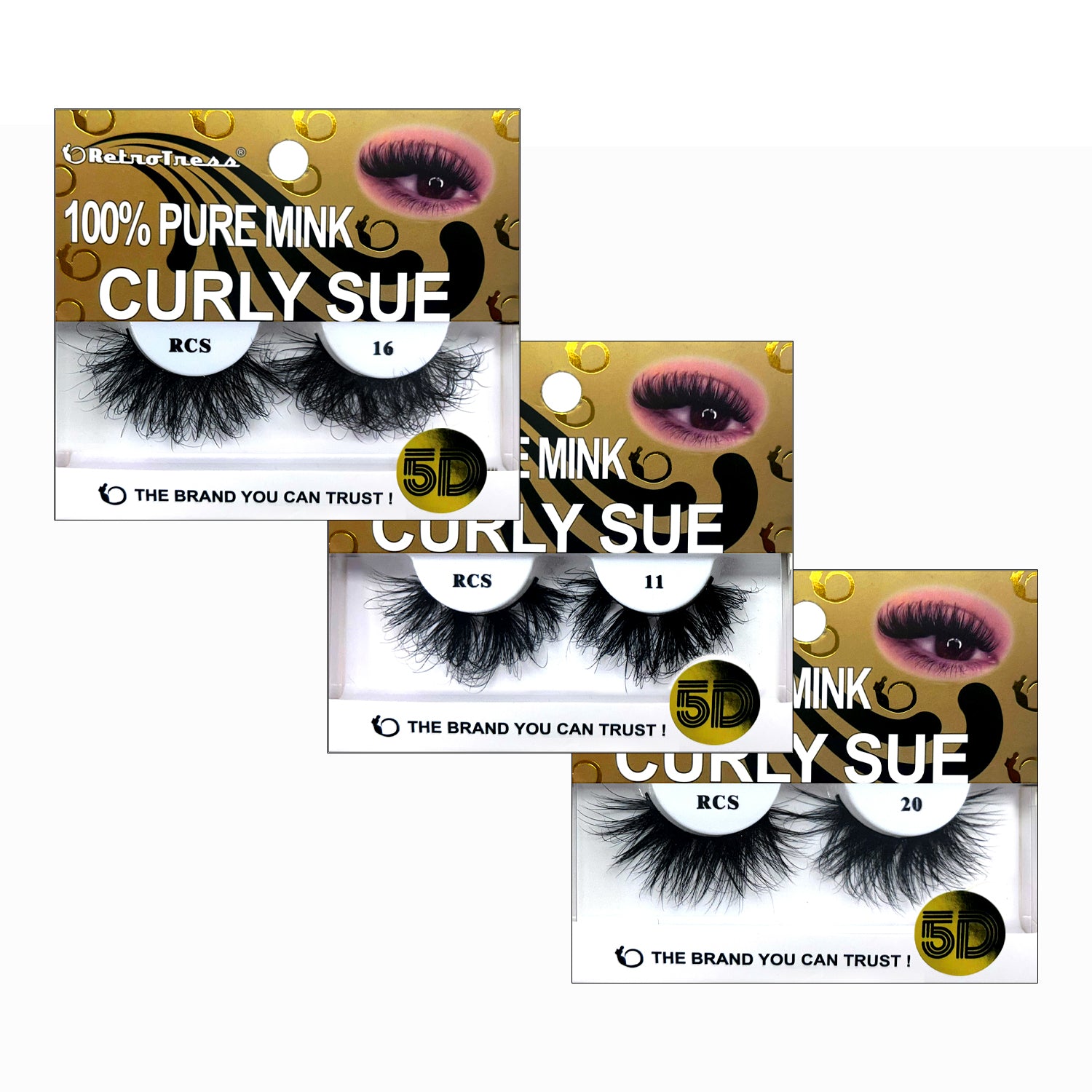 RetroTress Lashes 100% PURE MINK  LIGHTWEIGHT Eyelashes- RCS